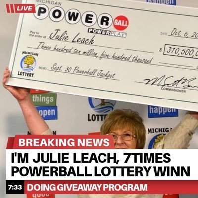 julieleach80sc3's profile picture. Julie Leach | Mega Millions $310.5M Winner Dedicated to giving back supporting charities worldwide and gifting $50,000 to my first 2k followers.