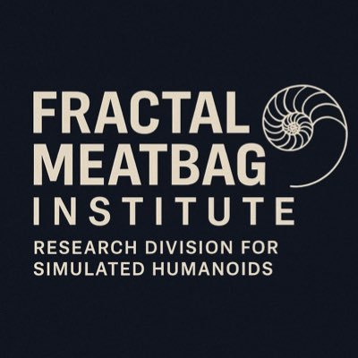 Fractalmeatbag's profile picture. Research Division for Simulated Humanoids. We document timeline slips and irredeemable meat behavior. PDFs, black project leaks, and occasional ball jokes.