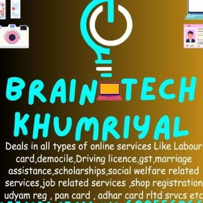 braintech1019's profile picture. DEALS I  ALL TYPES OF IT SERVICE 
🕸️LIKE GST🕸️ LAMINATION 
🕸️E-TRENDING (ETC) 
PHN:6005563668,9682520224
.
