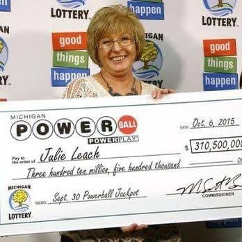 kathy88733's profile picture. I’m Julie leach the winner of $310,500 ,000 in a while I’m giving out $100 ,000 for my 1k followers