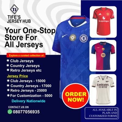Boluwatife9656's profile picture. Your go-to for authentic club & country jerseys! Premium quality, unbeatable prices. DM us or tap the link to score yours today!  https://t.co/rwNWZimQJA