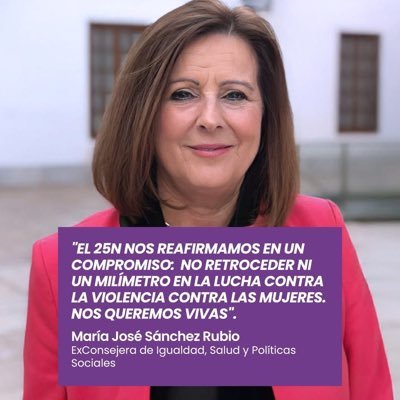 mjsanchezrubio's profile picture. 🖍❤️Socialista y feminista. El reto garantizar la Igualdad y el Bienestar Social. Consejera de Igualdad y politicas Sociales de Andalucía hasta Enero 2019🌹