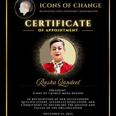 QandeelRasha's profile picture. President @IconsOfChange MENA .CoFounder EditorinChief https://t.co/I7rDsfylfd XSeniorFellow CIPolicy.Adj FAUC.X.Former LeadPresenterBBC.MSc@LSEIRDept.