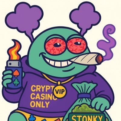 STONKYGAMBLING's profile picture. Stonky no care win or lose… Stonky love gamble + Stonky weed 🎰💨 $1 wagged = 1 Stonky token. 100% bonus first deposit on Rainbet
