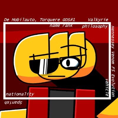 xXTD9541Xx's profile picture. life is too precious to waste

13, multifandom car guy, artist

d1 defender of roblox cdt + n1 hennessey venom f5 glazer

xe/he/they

mark 11:25