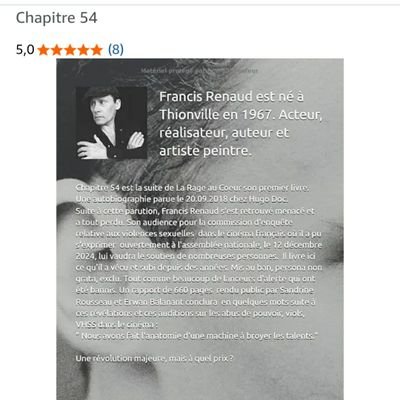 FrancisRenaud1's profile picture. Vous pouvez commander Chapitre 54 en auto-édition sur Amazon ⬇️ https://t.co/EJGzSwxtRb