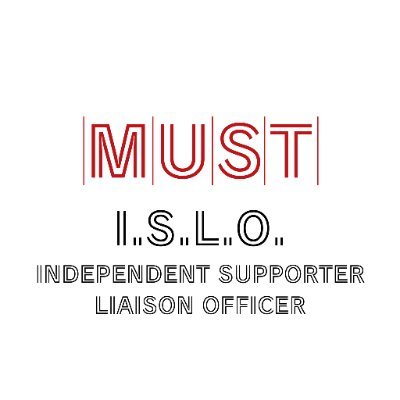 ISLO_MUST's profile picture. MUST Independent Supporter Liaison Officer for matchgoing fans. If you've contacted club & still have an issue, email islo@imust.org.uk (please don't use DMs).