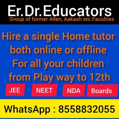 erdreducators's profile picture. Former National Brand Educators with 20+ years of excellence.
Now available to guide you to be a reputed doctor or engineers of future.