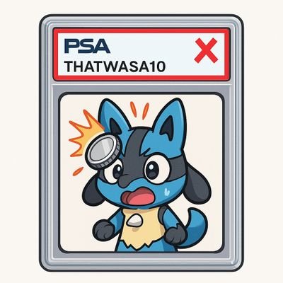 Thatwasa10's profile picture. Card pulls • Chaos • PSA 10 dreams

Channel named after the night a Lucario got KO’d by a lotto scratcher coin.

That was a 10. 🤣