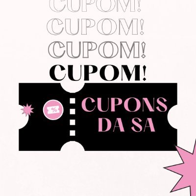 cuponsdasa's profile picture. trago o cupom amado 🫶🏻
vem pro grupo ⬇️