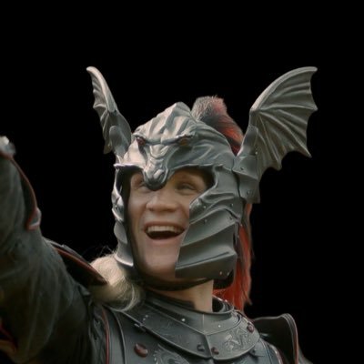 roguedragonfire's profile picture. the king’s headache. silver glory silhouetted against black and red, an unstoppable force with a charming smile.