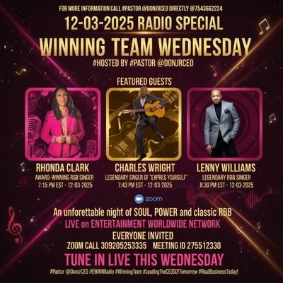 DonJrCEO's profile picture. #WinningTeam #Pastor @DonJrCEO 754-366-2224 #CashApp $PastorDonnellGreenJr #Pastor @DonJrCEO #EWWNRadio #WinningTeam  #365DaysOfRadio