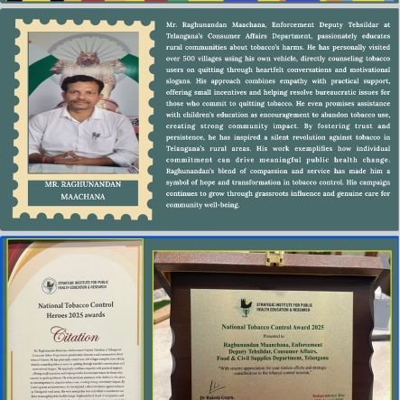 RMaachana's profile picture. #Enforcement DT.
CA,F&CS TS.#Humanity 1st. 
#Compassion Next.
#మానవసేవేమాధవసేవ
#TobaccoControl #HERO #SayNoToTobacco #TYFC #TFYC3
#NPS_QUIT_INDIA