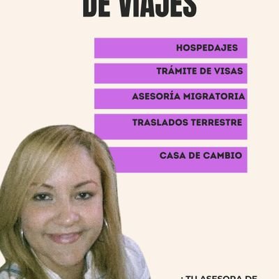 jacqui2714's profile picture. agente de viajes y turismo, asesoría en trámites migratorios, hospedaje, tour, cruceros, alquiler de vehículos y todo lo referente al turismo.