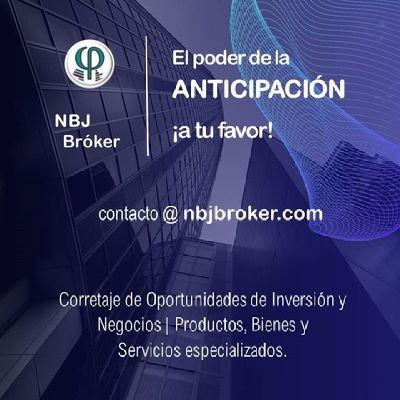 nbjbroker's profile picture. https://t.co/M5OP4N8Prf
| Corretaje de Oportunidades de Inversión y Negocios
| Productos, Bienes y Servicios
| contacto@nbjbroker.com
📞 whapp: 566464-7744