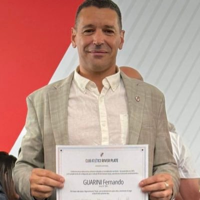 FernandoGuarini's profile picture. Presidente de la asamblea de socios del C.A.R.P.  Presidente de fútbol formativo. Agrupación Caravana Monumental. @caravanariver.  De River de ❤️