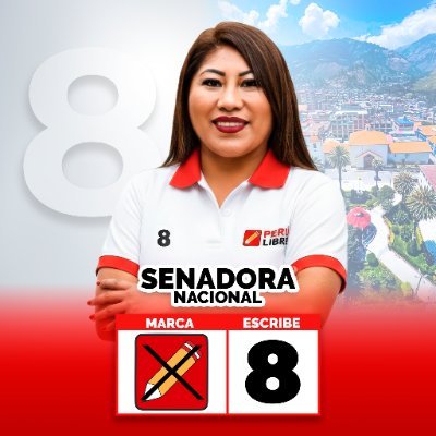 ElizabethTaipe8's profile picture. Congresista de la bancada Perú Libre para el periodo parlamentario 2021-2026. Representante de Apurímac, nacida en la provincia de Aymares de dicha región.