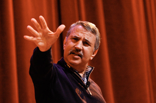 TheTomFriedman's profile picture. New York Times columnist, book author, global thinker. 
[parody]