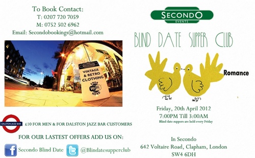 DalstonJBSupper's profile picture. Dalston Jazz Bar is hosting a blind date nights which includes a 3 course meal accompanied with the sexy sound of live jazz.