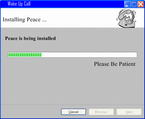 A worldwide conference call with hope and peace is on hold, you either pick up and answer, or hang up; pick one.