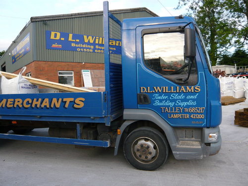 D.L.Williams Building Supplies (Builders Merchants),
Talley - tel: 01558685217
D.L.Williams Home Centre (Lampeter)  :01570421200