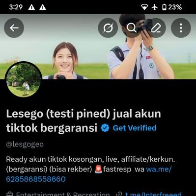 Jual akun tiktok (lesego 2nd)