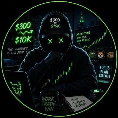 $300 → $10,000 Challenge 💰🔥
I'm documenting every trade, every win, and every loss. Join me and let's see how far this meme coin journey goes.