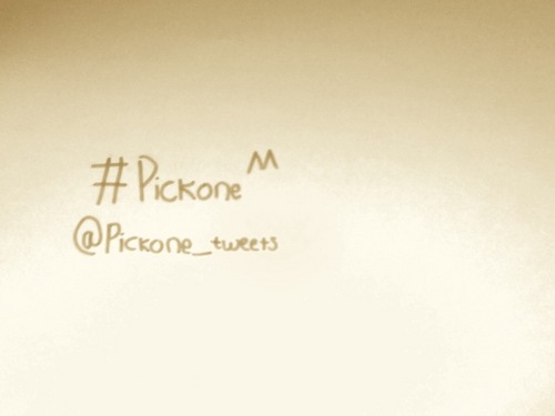 #Pickone ^^.2 admins here : AC and MH.Pickone lovers? your name is PICKONERS :]
FOLLOW AND JOIN WITH US.
@Pickone_tweets
