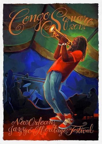 Artist for the 2012 New Orleans Jazz Fest Congo Square Poster