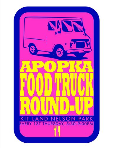 Apopka Food Truck Round Up hosts 12 resident trucks, 3 featured trucks, craft beer and wine at KLN Park every first Thursday from 5:30-9pm! Live music, too!