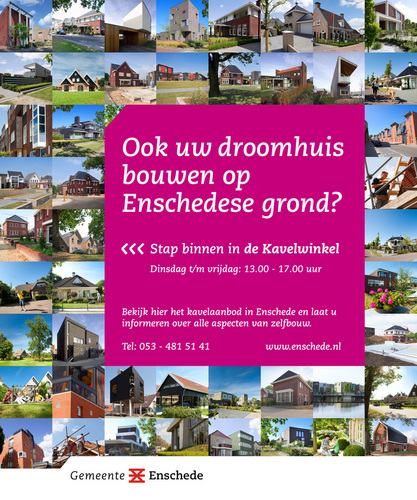 Uw droomhuis bouwen in Enschede? bel, mail of volg ons op Twitter. kaveluitgifte@enschede.nl of 053-4815141