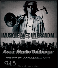 martinmusique's profile picture. Animateur,interprète,chanteur Avec vous à la barre de Musique avec un Grand M sur les ondes du 94,5 samedi 11h Culture franco et musique émergente (cjfofm.com)