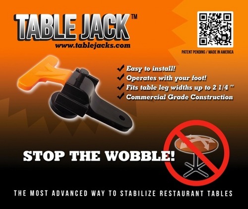 The TABLE JACK is the most advanced table stabilizer on the market today!