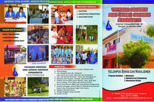 SMK KANISIUS SURAKARTA
Jl. Telasih IV/02 Mangkubumen, Banjarsari
Surakarta (0271) 722802
