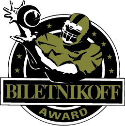 The Biletnikoff Award, created in 1994 by the TQC Foundation, recognizes the CFB season's outstanding receiver at any position. Over $5 mil in scholarships.