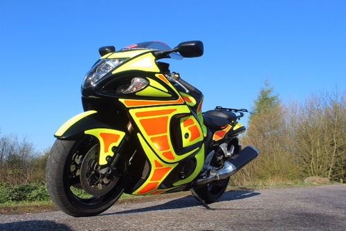 One half of the SERV(Kent) Suzuki Hayabusa Bloodbike pilot team @busa_bloodbike