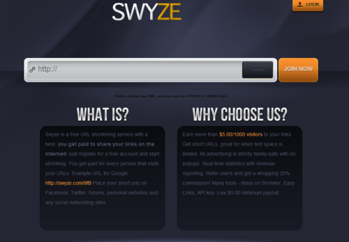 Shorten your URLS/LINKS and get paid for it!  We have the BEST payout! #SWYZE is FREE!  http://www.swyze.com