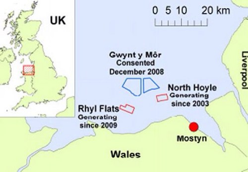 Gwynt_y_Mor's profile picture. Construction status for the Gwynt y Môr Offshore Windfarm North Wales