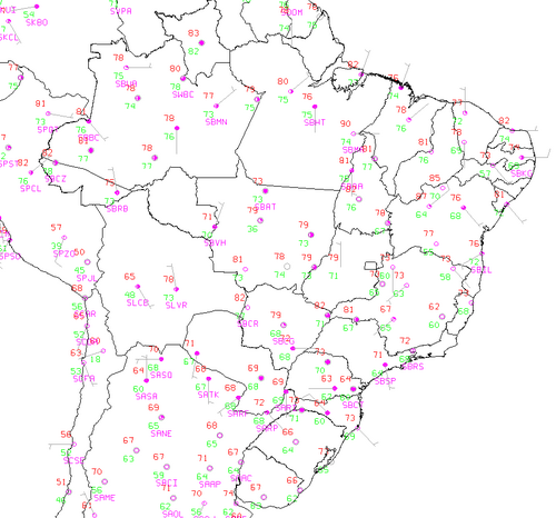 Dados e mapas de tempo e clima