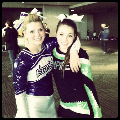 I am a cheerleader, i have brown hair and brown eyes, i love to cheer and hopefully one day i can become a famous cheerleader! :)