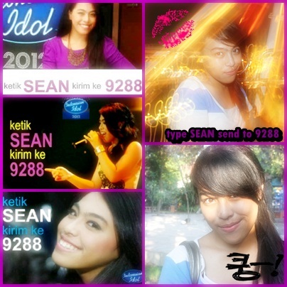 Account of @kamasean♥ IndonesianIdol2012 fans!  support her! type SEAN send to 9288! our BFF: @seanaticsworld♥ xoxo! GBU!♥