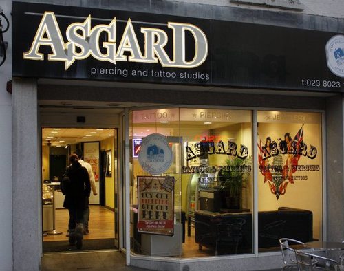 Asgard is the biggest tattoo and body piercing studio in Southampton town centre. We're open 10-6 Mon- Sat and 11-5 Sun.