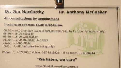 This is the official twitter feed of Clondalkin Medical Centre, a GP surgery in Dublin