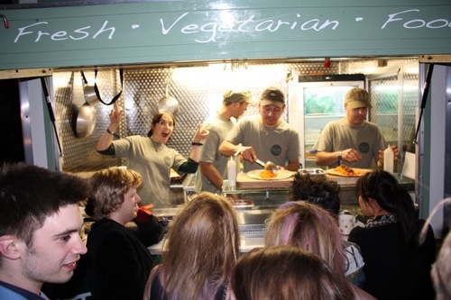 Vegetarian/Vegan food stall in the heart of Cambridge serving delicious food.