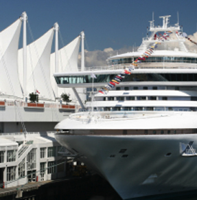 http://t.co/OvGJYpGu - home of the live Alaska Cruise Ship Web cam in Vancouver. Write us your cruise ship travel questions - we'll be happy to answer them.