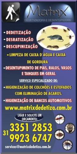 Empresa especializada em controle biologico de pragas, desentupimento e Higienização.