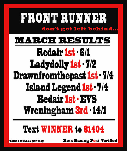 FrontRunnerTip's profile picture. Professional UK Flat Racing Experts