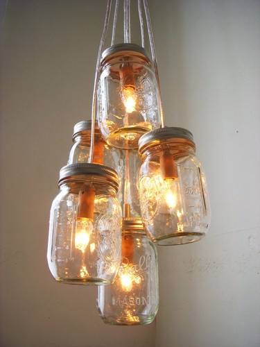 Upcycling vintage treasures into beautiful lighting.  Home of the Mason Jar Chandelier!