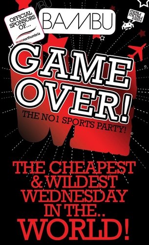 GameOverBambu's profile picture. GAME OVER
Newcastle's Messiest Wednesday Night At Bambu!
Team Northumbria Official Sports Night!
Groups/Bdays/Socials
Message @ben_griff On 07794424402