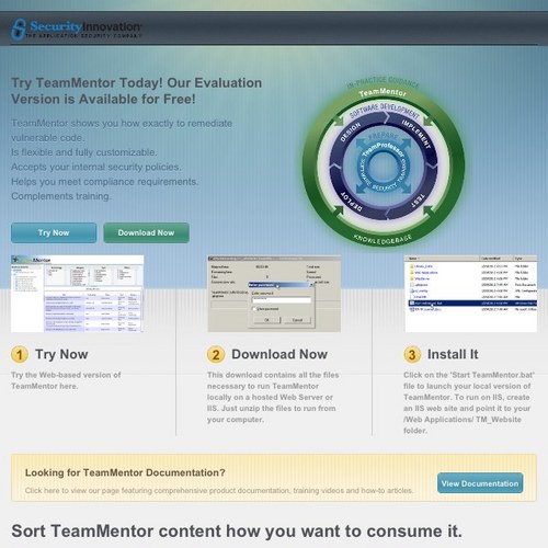 TeamMentor is the largest repository of secure development guidance in the market. I'm a SaaS-based product that helps fix software vulnerabilities.